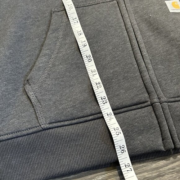 Carhartt Clarksburg Full Zip Hoodie Medium Gray Fleece 102788 Workwear Outdoor - Picture 11 of 12